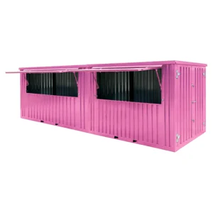 Bar Contenedor Plegable XL 8×2 metros Rosado RAL 3015