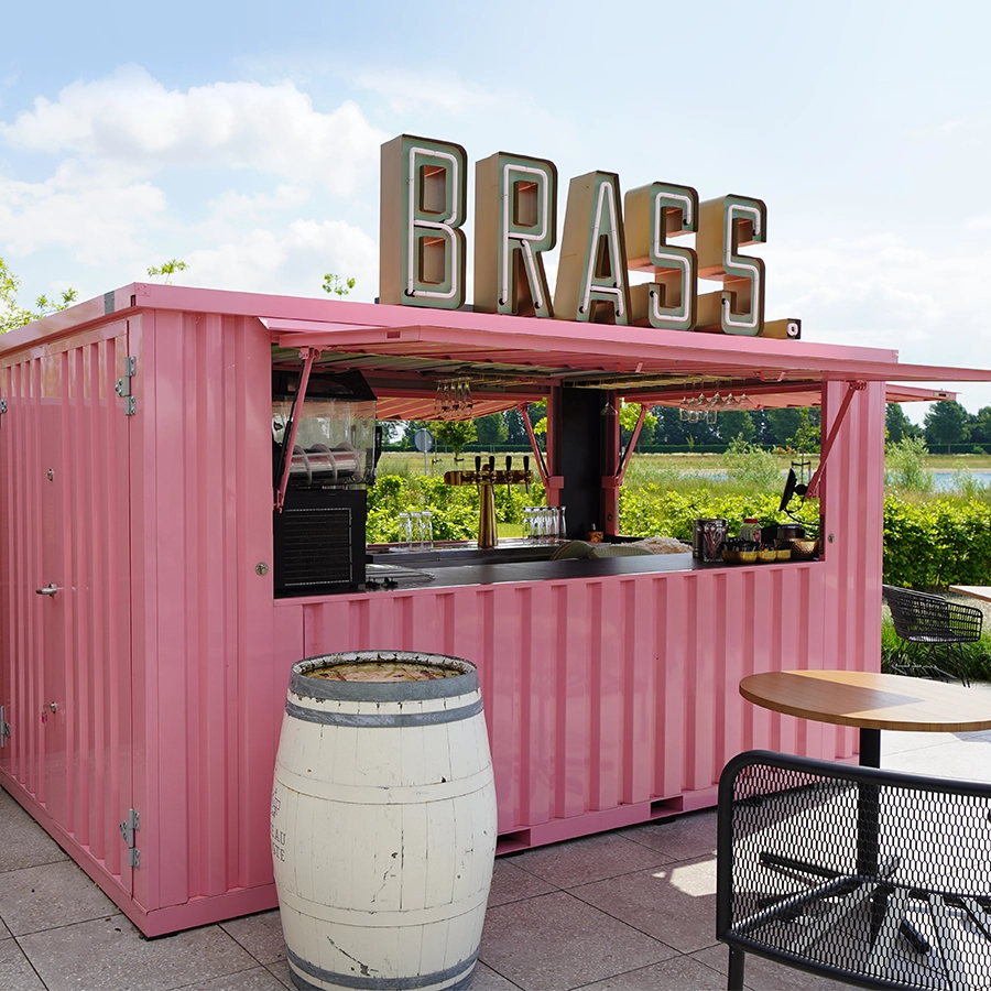 Bar Contenedor Plegable XL 4×2 metros Rosado RAL 3015 - Imagen 2