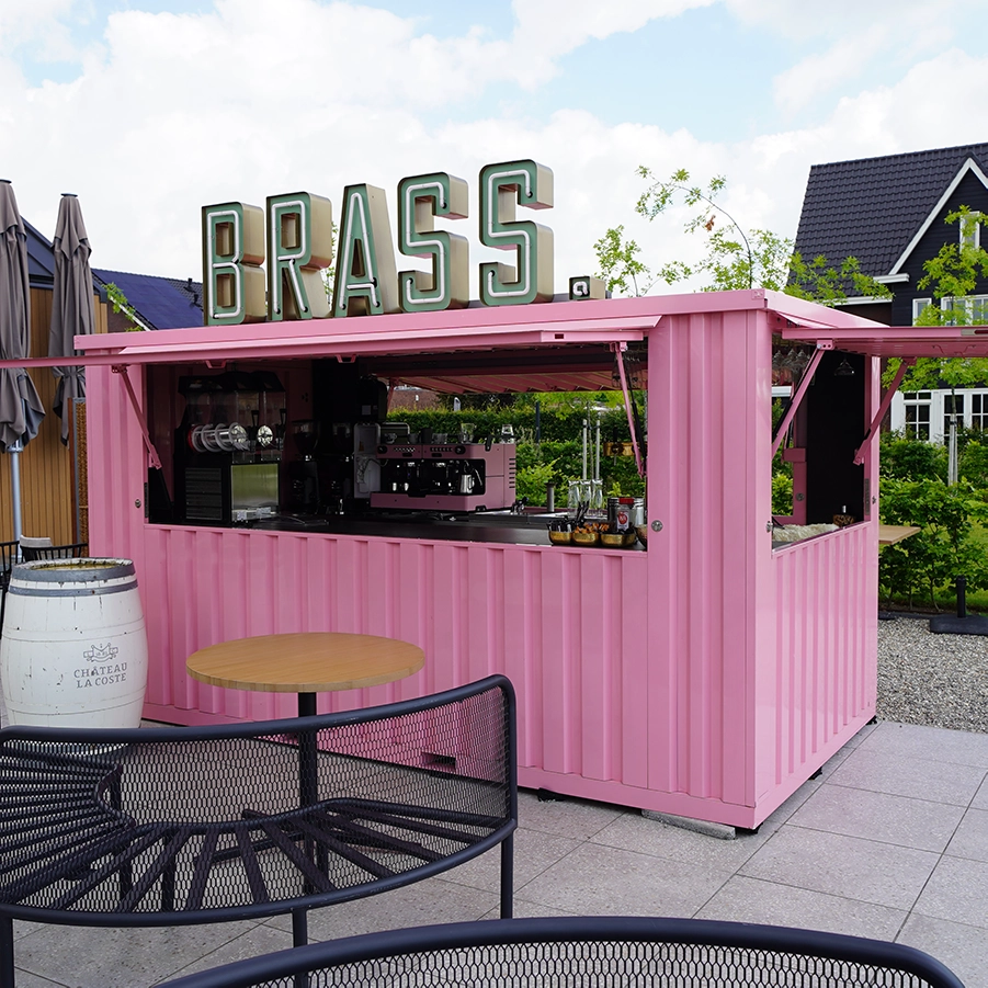 Bar Contenedor Plegable XL 4×2 metros Rosado RAL 3015 - Imagen 4