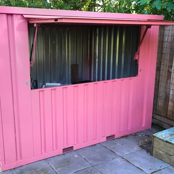 Bar Contenedor plegable XL 3×2 metros Rosado RAL 3015 - Imagen 2