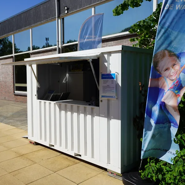 Bar Contenedor plegable 3×2 metros Blanco RAL 9016 - Imagen 3